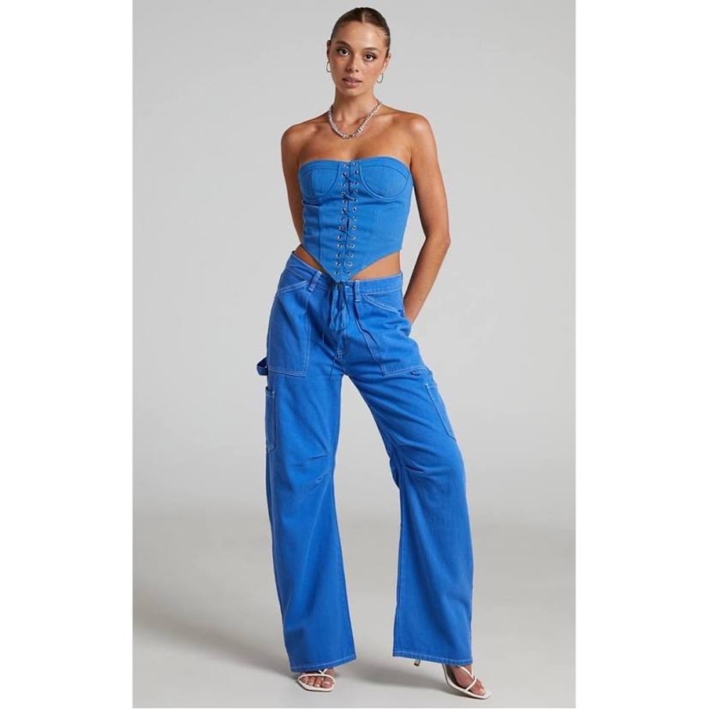 Lioness Miami vice pants and top set in blue